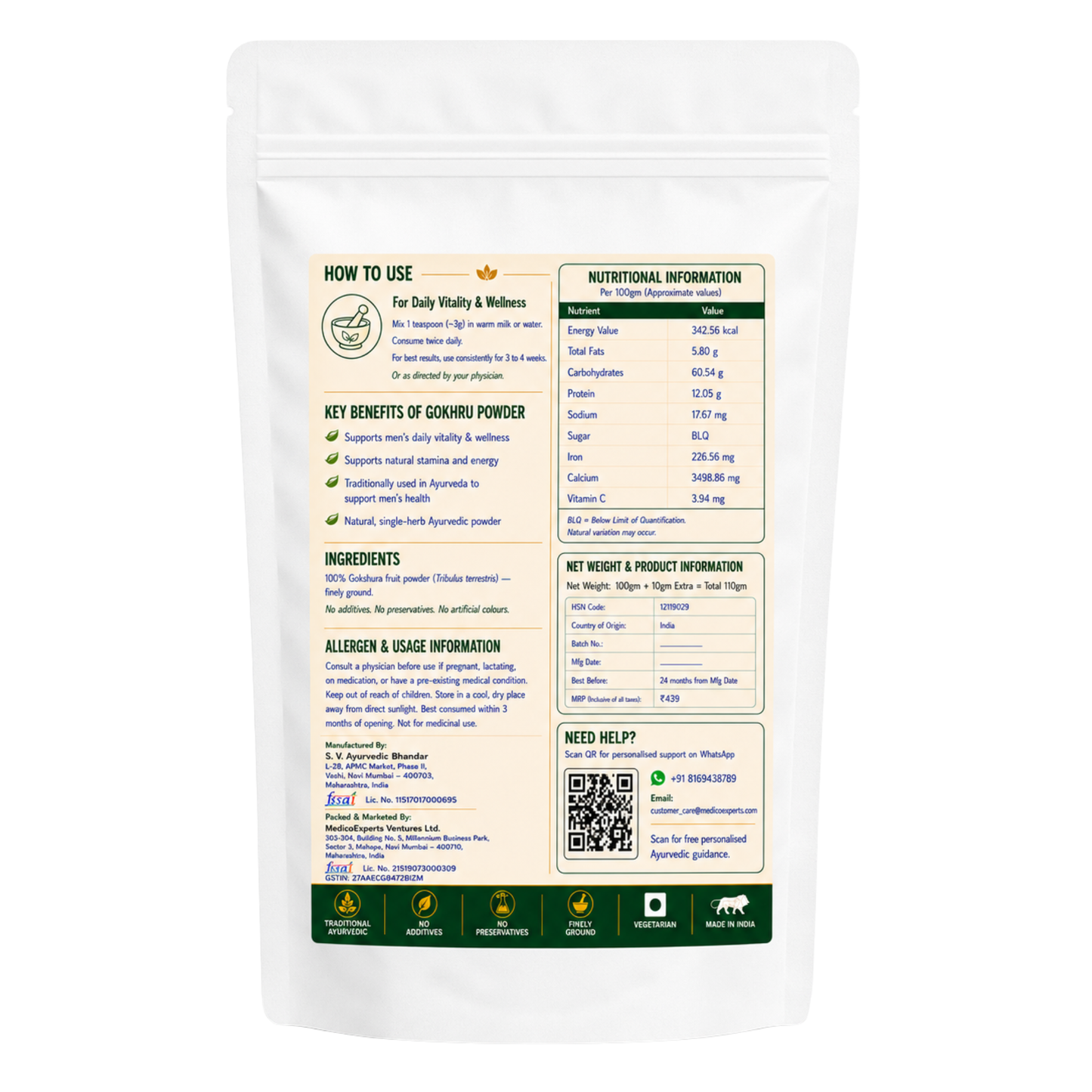 Gokhru Powder — The Ayurvedic testosterone & stamina herb for men