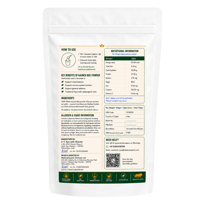 White Kaunch Beej Powder — Nature's Dopamine Herb for Calm, Clarity & Stress Relief