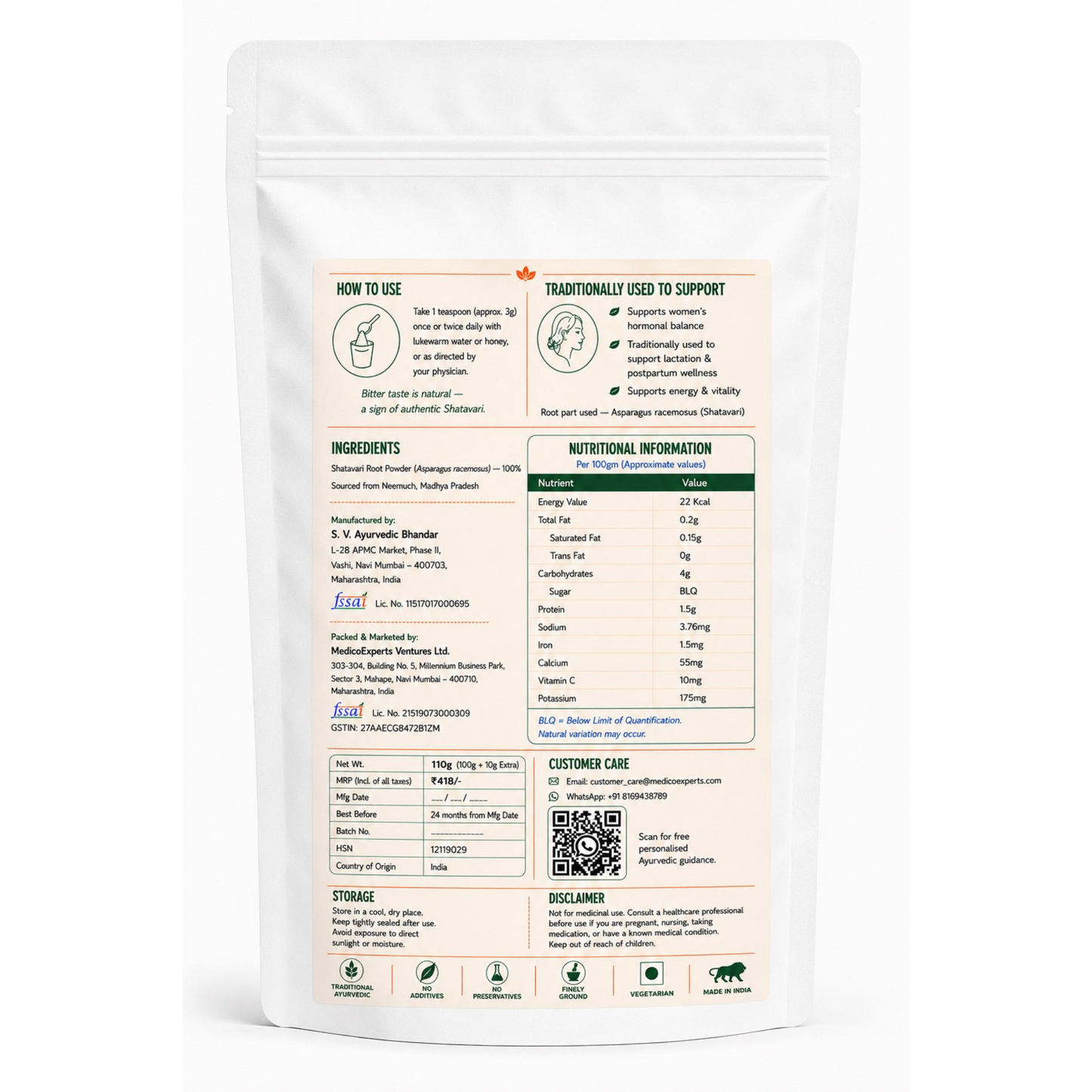 Shatavari Powder - The Ayurvedic Women's Wellness Herb