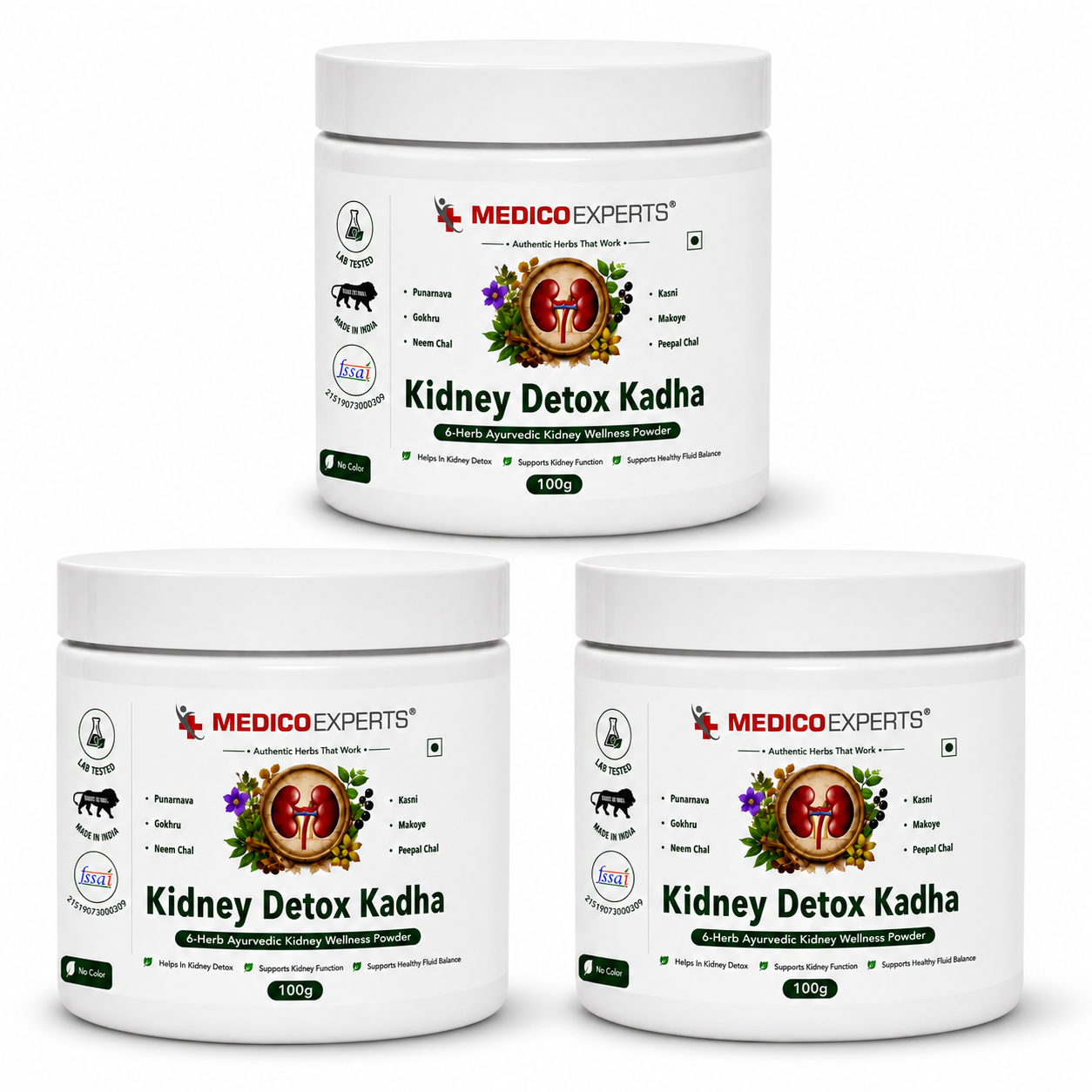 MedicoExperts Kidney Detox Kadha — 6-herb Ayurvedic kidney wellness powder