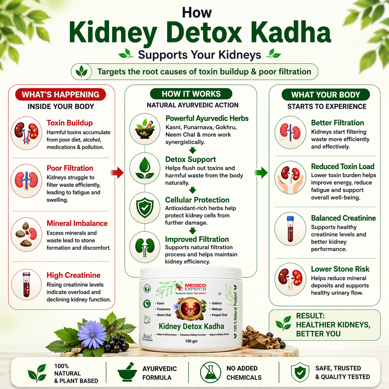 MedicoExperts Kidney Detox Kadha - Cleanse, Restore & Protect Your Kidneys Naturally