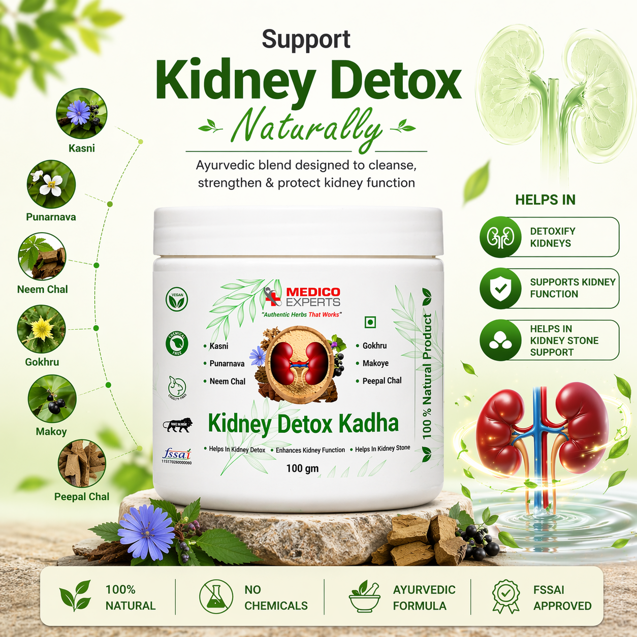 MedicoExperts Kidney Detox Kadha - Cleanse, Restore & Protect Your Kidneys Naturally