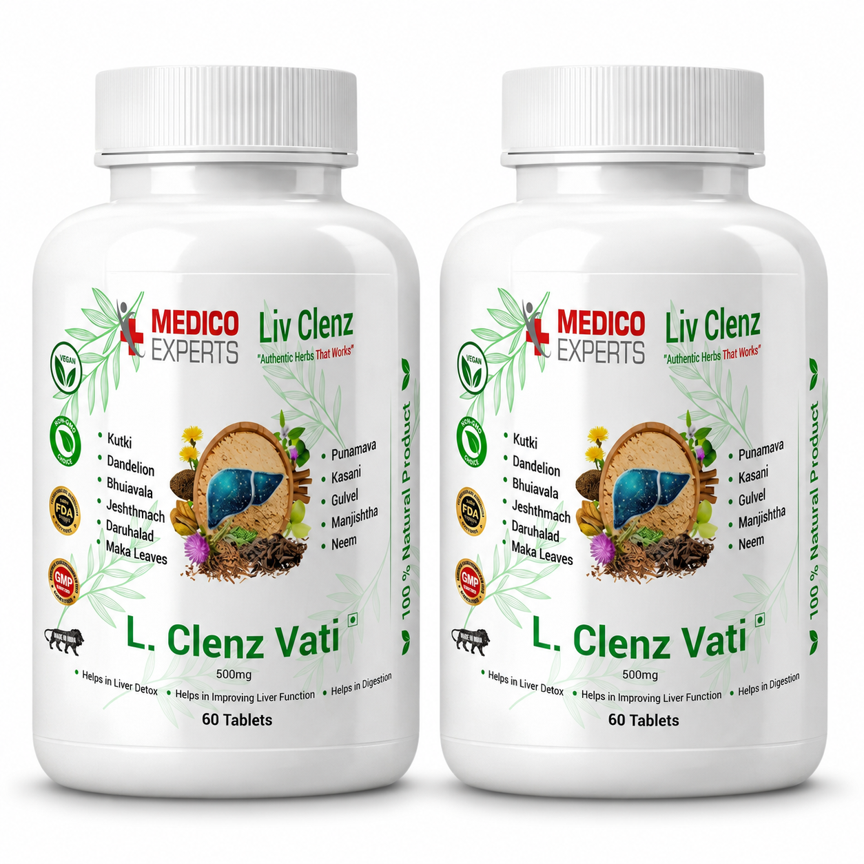 MedicoExperts L Clenz Vati - Ayurvedic Liver Detox Supplement | Helps Repairing Liver From Alcoholic & Fatty Liver
