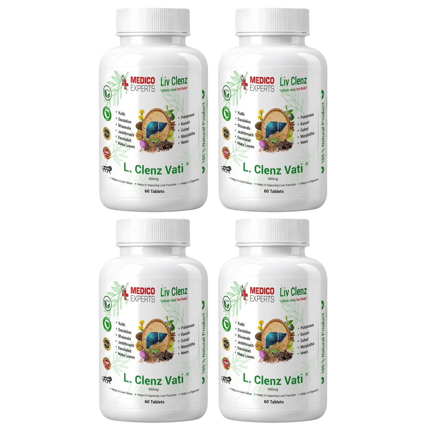 MedicoExperts L Clenz Vati - Ayurvedic Liver Detox Supplement | Helps Repairing Liver From Alcoholic & Fatty Liver