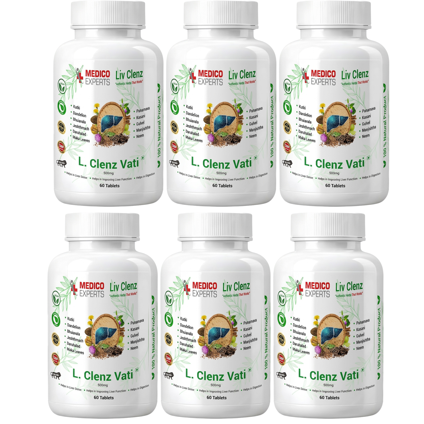 MedicoExperts L Clenz Vati - Ayurvedic Liver Detox Supplement | Helps Repairing Liver From Alcoholic & Fatty Liver