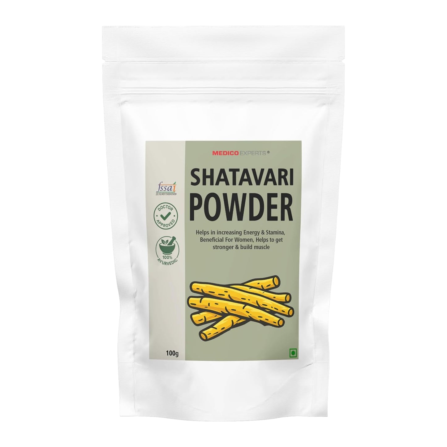 MedicoExperts Yellow Shatavari Powder (100g) - Hormonal & Vitality Support