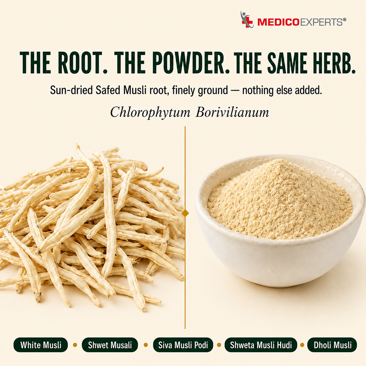 Safed Musli Powder — Rebuilds Strength & Stamina